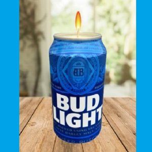 NEW 12oz Bud Light Beer Can Candle Scented
